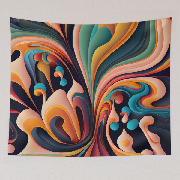Item preview, Dense Colorful Fluid Flat Traditional Pattern Digital Painting designed and sold by CodeAndColors.