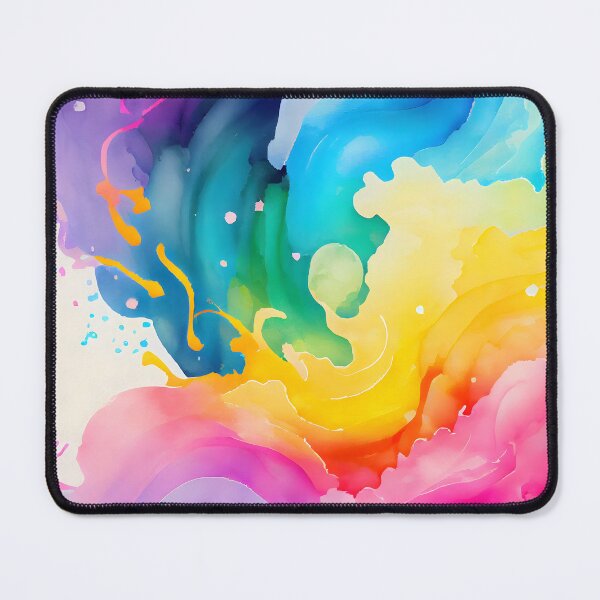 Item preview, Rainbow Waves Watercolor Ink Clouds Splash Uplifting Pattern Positive Vibes Happy Joyful Self Love Feel Good designed and sold by ClairesPatterns.
