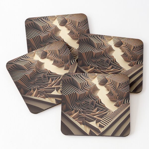 Item preview, Three Dimensional Line Pattern Digital Painting designed and sold by CodeAndColors.