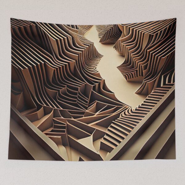 Item preview, Three Dimensional Line Pattern Digital Painting designed and sold by CodeAndColors.