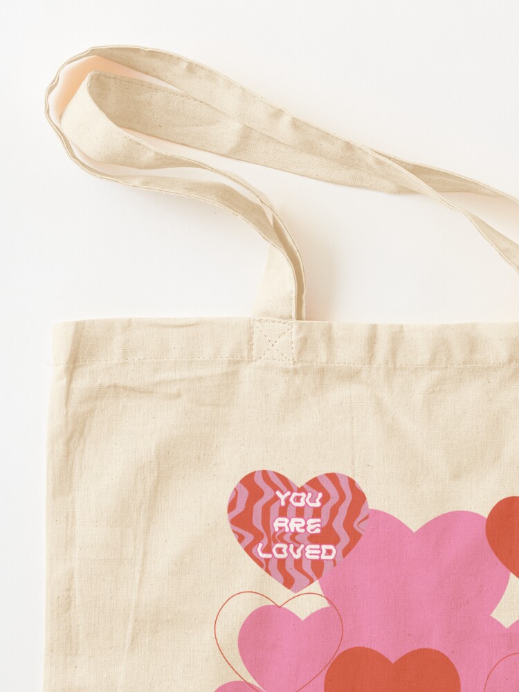 Pink Love Hearts Tote Bag