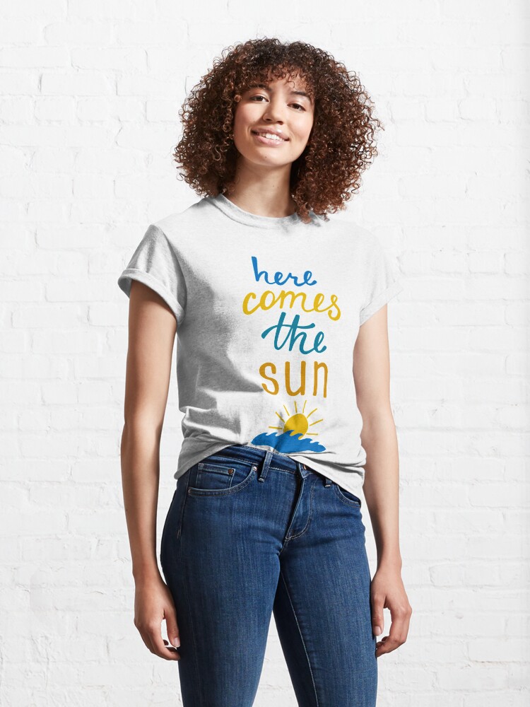 Alternate view of Here Comes the Sun Beach & Waves Classic T-Shirt