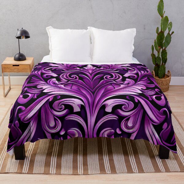 Item preview, Beautiful Baroque Bold Purple Line Pattern Digital Painting designed and sold by CodeAndColors.