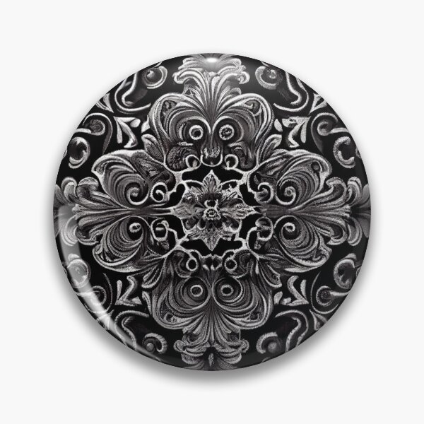Artikelvorschau, Monochromatic Energetic Calming Baroque Flat Europe Pattern Digital Painting entworfen und verkauft von CodeAndColors.