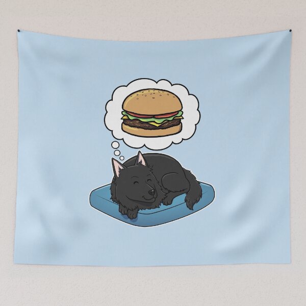 Item preview, Belgian Sheepdog dreaming about Hamburgers designed and sold by DoggieDelights.