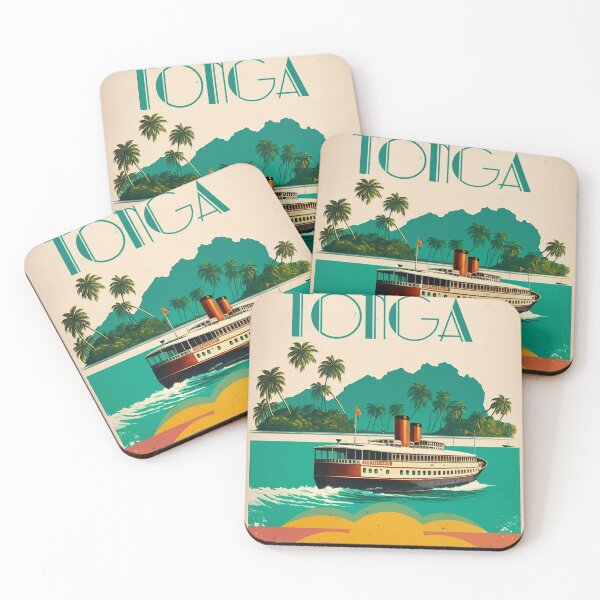 Item preview, Tonga Boat Vintage Travel Art Poster designed and sold by OldTravelArt.
