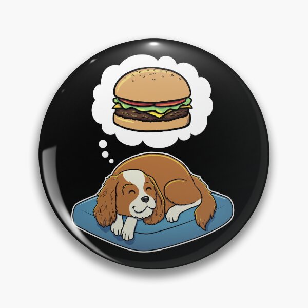 Artikelvorschau, Cavalier King Charles Spaniel dreaming about Hamburgers entworfen und verkauft von DoggieDelights.