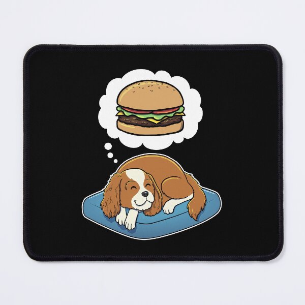 Item preview, Cavalier King Charles Spaniel dreaming about Hamburgers designed and sold by DoggieDelights.