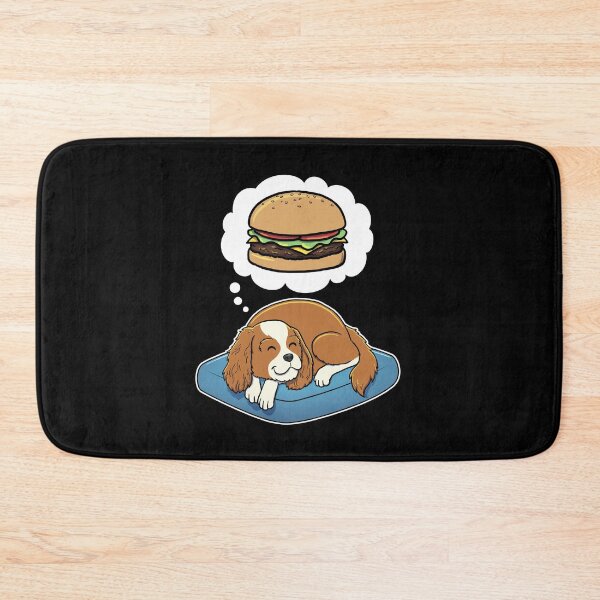Item preview, Cavalier King Charles Spaniel dreaming about Hamburgers designed and sold by DoggieDelights.