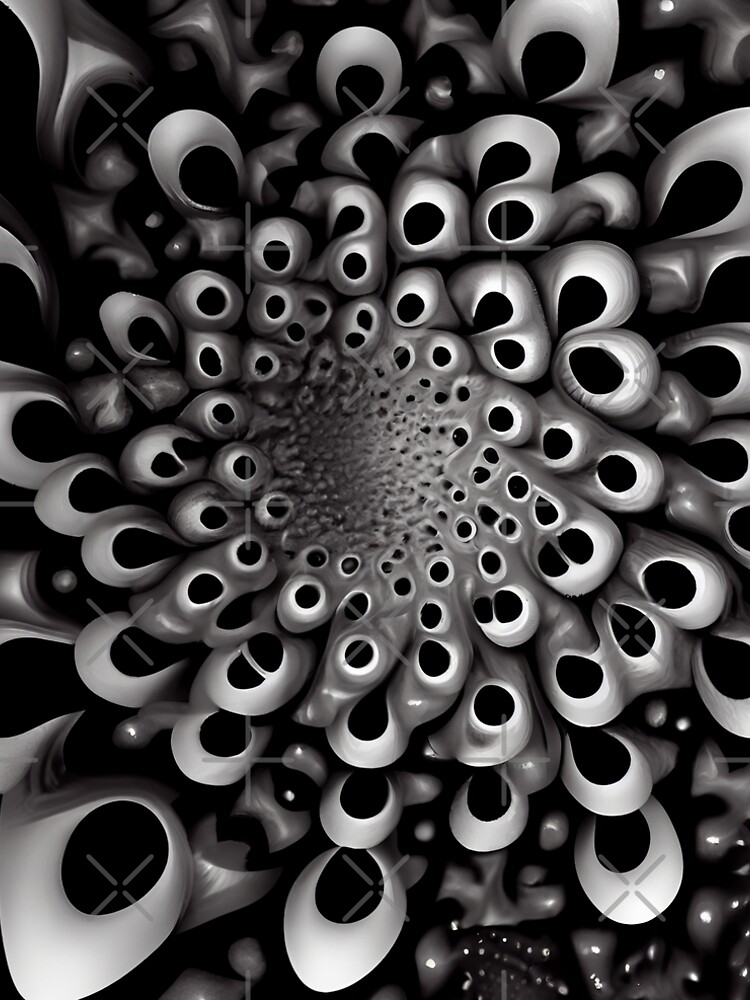 Aperçu 5 sur 5. Robe trapèze avec l'œuvre Coarse Fluid Explosive Monochromatic Maximalist Pattern Digital Painting créée et vendue par CodeAndColors.
