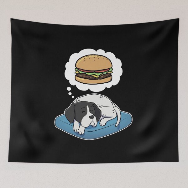 Artikelvorschau, English Pointer dreaming about Hamburgers entworfen und verkauft von DoggieDelights.