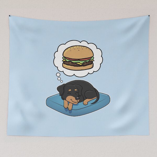 Item preview, Miniature Pinscher dreaming about Hamburgers designed and sold by DoggieDelights.