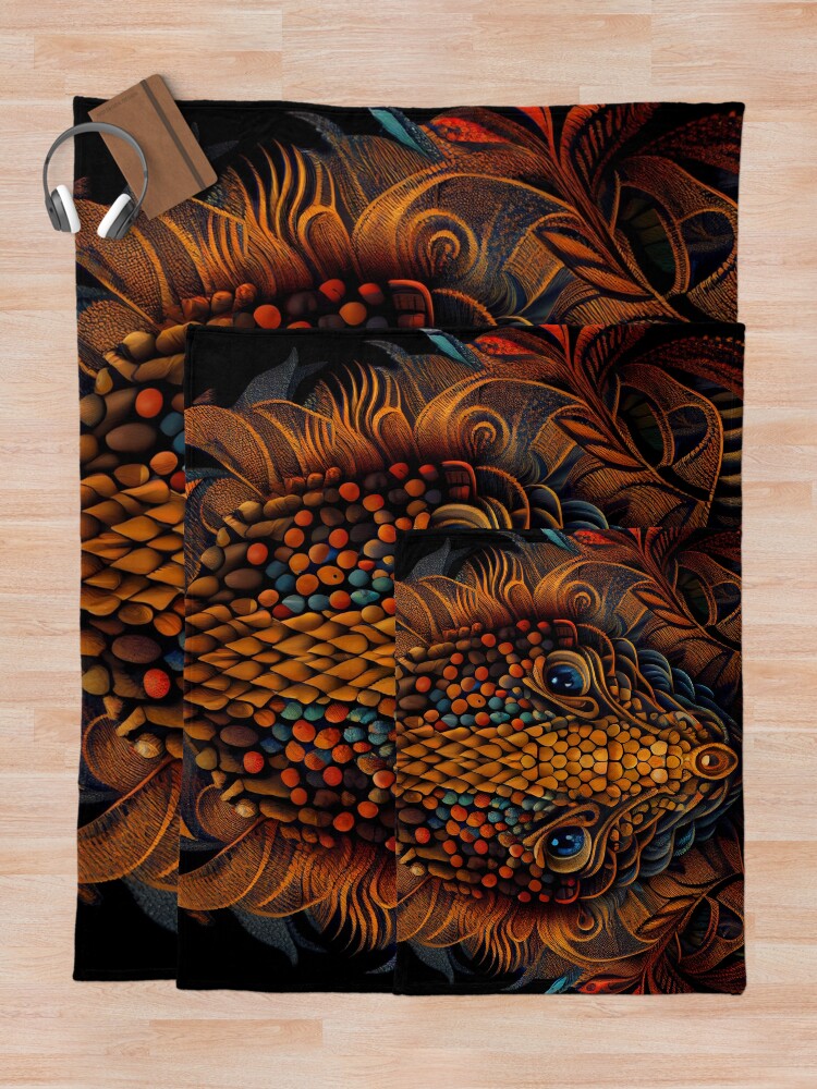 Imagen 5 de 6, Manta con la obra Aggressive Cool Bold Scaley European Pattern Digital Painting, diseñada y vendida por CodeAndColors.