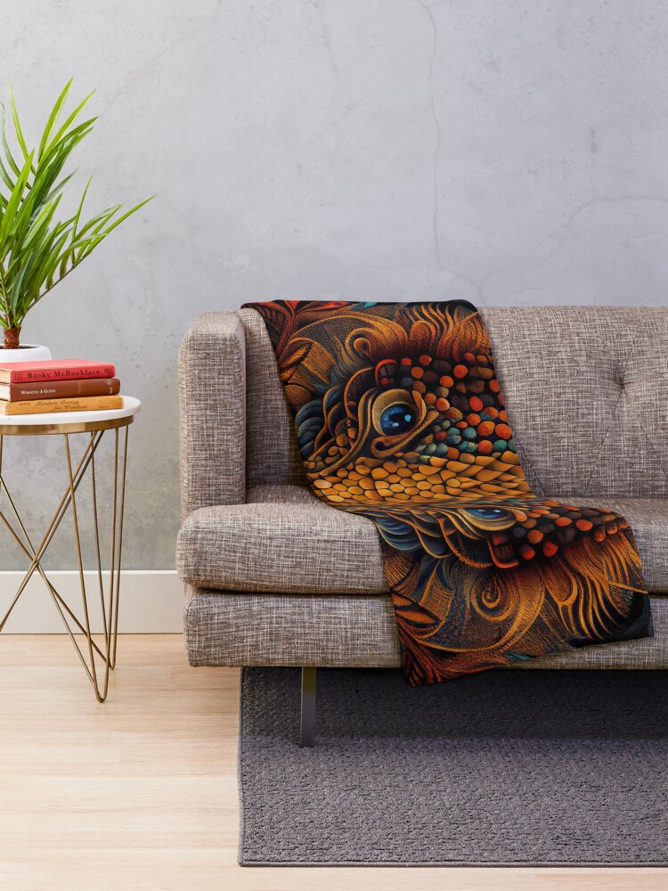Imagen 2 de 6, Manta con la obra Aggressive Cool Bold Scaley European Pattern Digital Painting, diseñada y vendida por CodeAndColors.