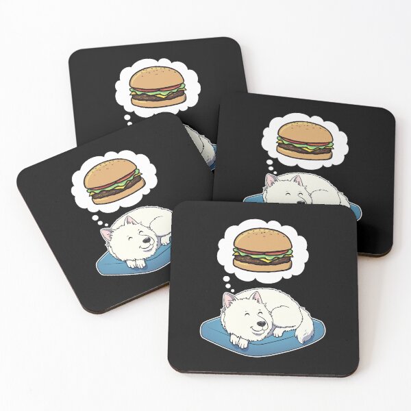 Item preview, Samoyed dreaming about Hamburgers designed and sold by DoggieDelights.