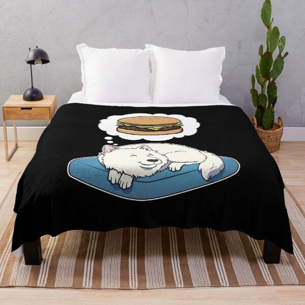 Item preview, Samoyed dreaming about Hamburgers designed and sold by DoggieDelights.