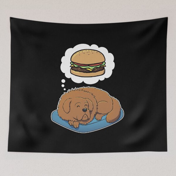 Item preview, Tibetan Mastiff dreaming about Hamburgers designed and sold by DoggieDelights.