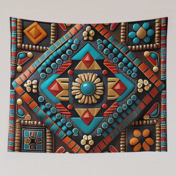 Item preview, Bejeweled Southwestern Pattern Digital Painting designed and sold by CodeAndColors.