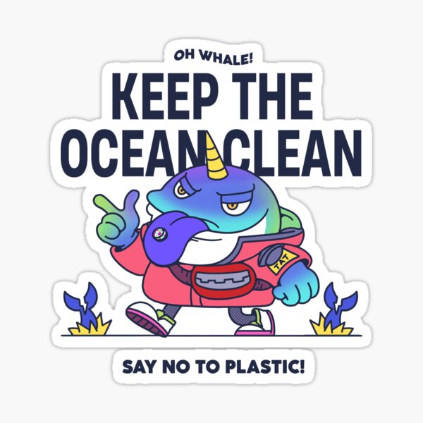¡Oh BALLENA SALVA EL OCÉANO! Pegatina