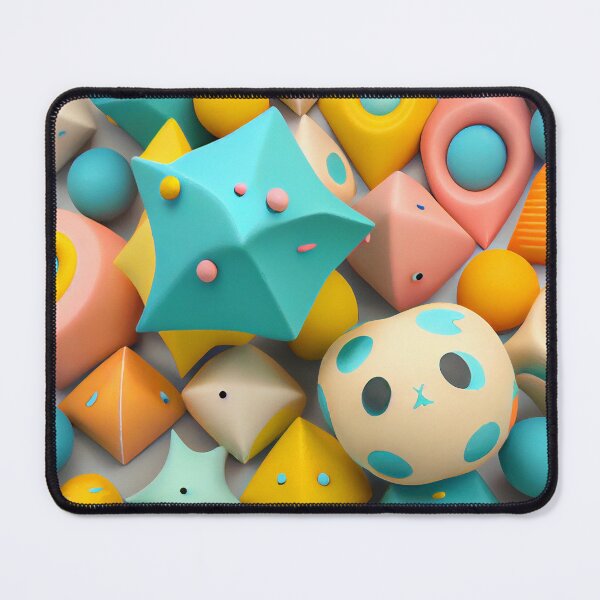 Item preview, Three Dimensional Imagined Ceramic Kawaii Geometric Pattern Digital Painting designed and sold by CodeAndColors.