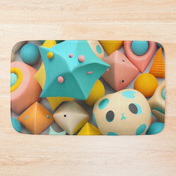 Item preview, Three Dimensional Imagined Ceramic Kawaii Geometric Pattern Digital Painting designed and sold by CodeAndColors.
