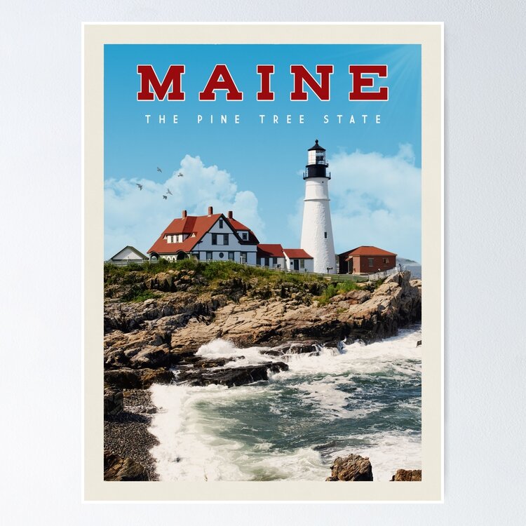 Vintage-Style Travel Posters, Maine Travel Decor, Down East Shop