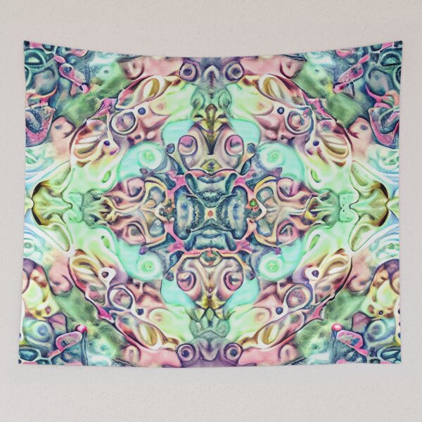 Item preview, Ceramic Psychedelic Pastel Calming Maximalist Pattern Digital Painting designed and sold by CodeAndColors.