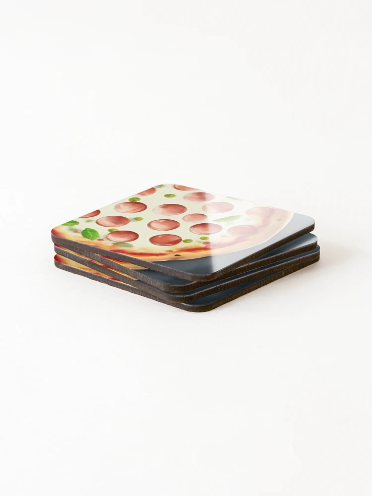 Thumbnail 4 of 5, Coasters (Set of 4), Delicious Pizza designed and sold by RockingPandS.