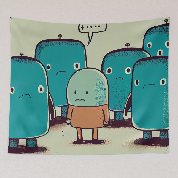 Item preview, Small Cartoon Boy with Big Robots Digital Painting designed and sold by CodeAndColors.