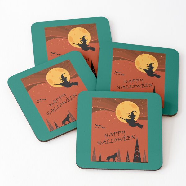 Item preview, Happy Halloween wolf witch and bats flying to the moon The Best Gift For halloween party216 designed and sold by brandotiver.