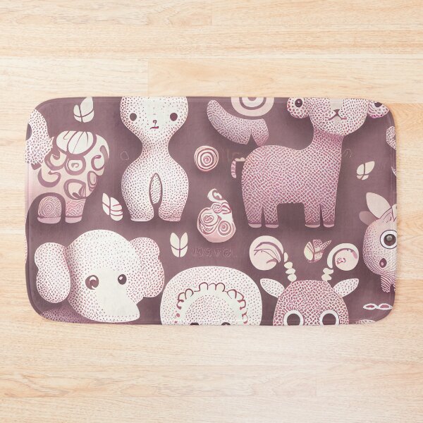 Item preview, Abstract Monochromatic Kawaii Dreamy Calming Animal Pattern Digital Painting designed and sold by CodeAndColors.