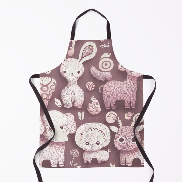 Aperçu de l'œuvre Abstract Monochromatic Kawaii Dreamy Calming Animal Pattern Digital Painting créée et vendue par CodeAndColors.