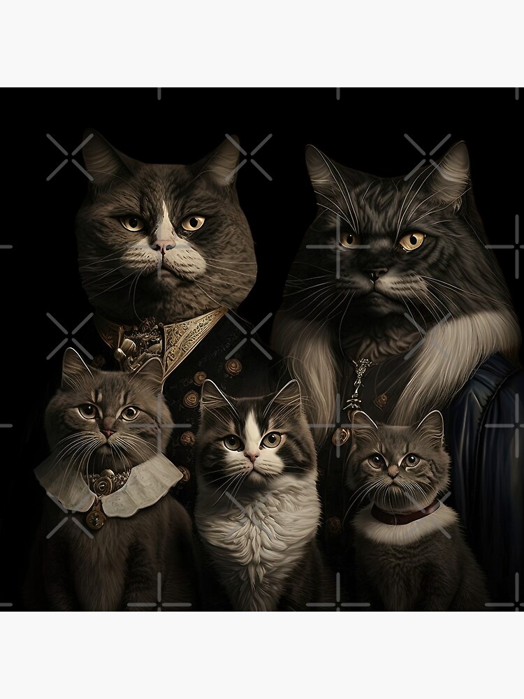 Funny cat family, group photo, cute kittens with parents, cat lovers  Poster for Sale by AnimalArtPhotos