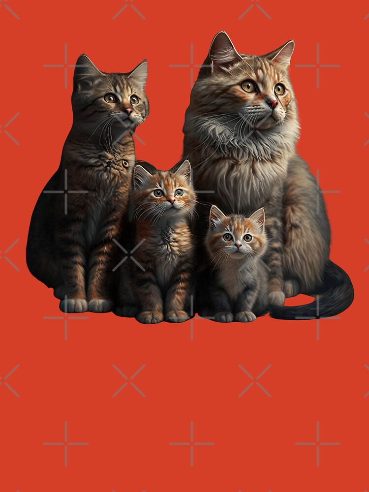 Funny cat family, group photo, cute kittens with parents, cat lovers  Poster for Sale by AnimalArtPhotos