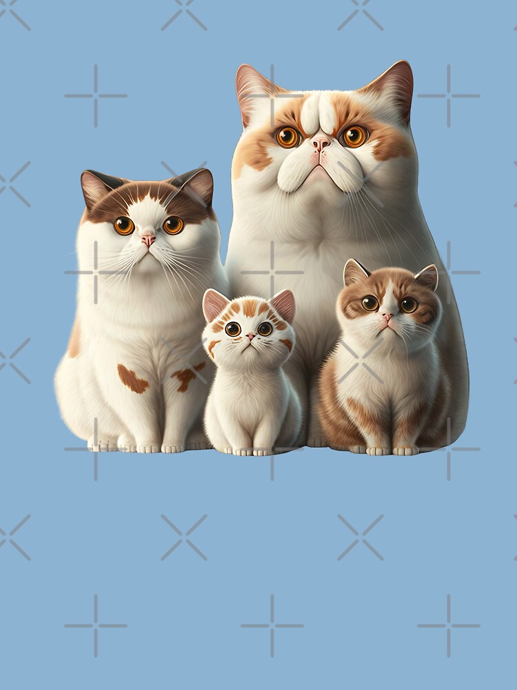 Funny cat family, group photo, cute kittens with parents, cat lovers  Poster for Sale by AnimalArtPhotos