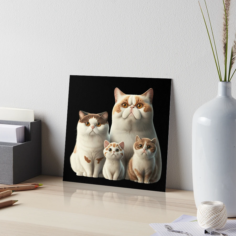 Funny cat family, group photo, cute kittens with parents, cat lovers  Poster for Sale by AnimalArtPhotos