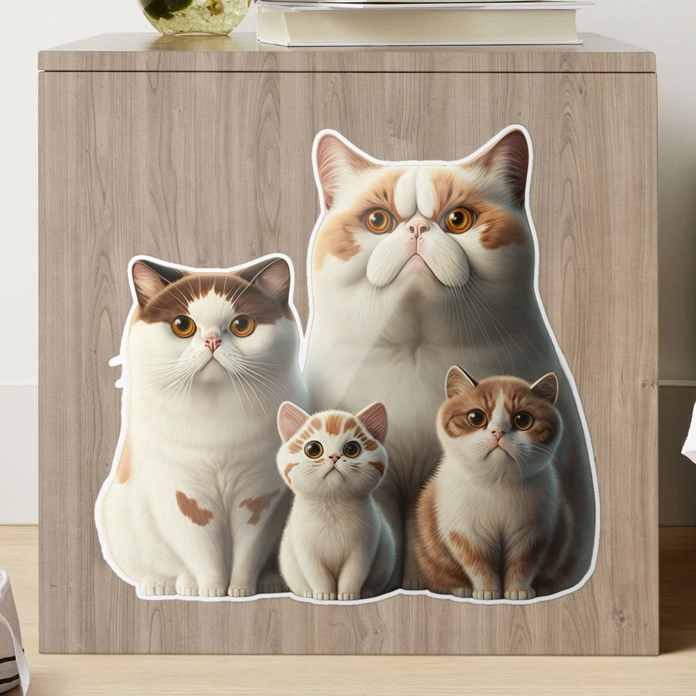 Funny cat family, group photo, cute kittens with parents, cat lovers  Poster for Sale by AnimalArtPhotos