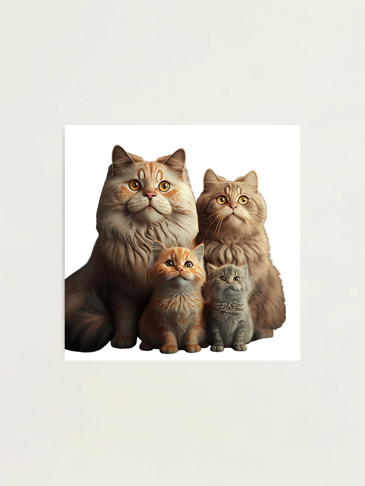 family cats　0331 Forest Families Cat Family Vintage Flocked Toys | Brown Eyed