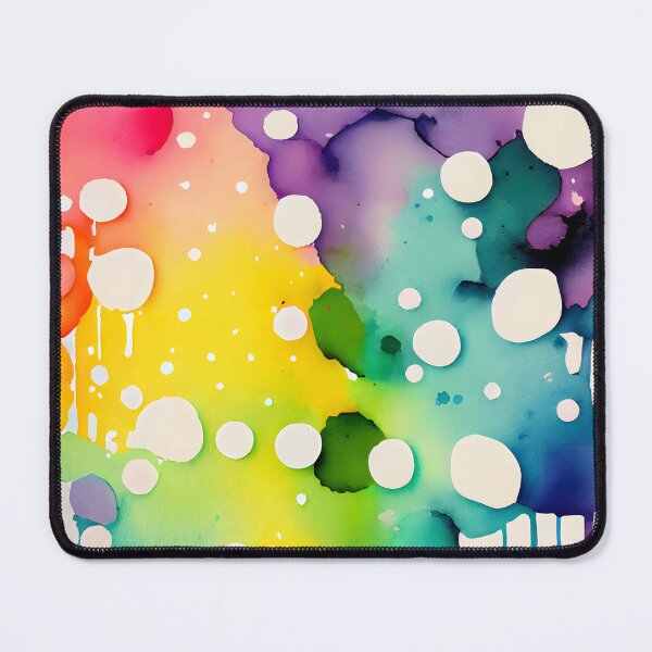 Item preview, Colors of the Rainbow Watercolor Ink  with Dots Happy Vibes Feel Good Positive Thinking Self Love designed and sold by ClairesPatterns.