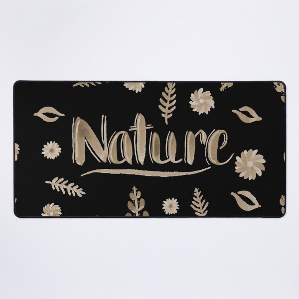 Item preview, Sepia Watercolor Brush Lettering - Nature with Leaves and Flowers on Black designed and sold by Karen McFarland.