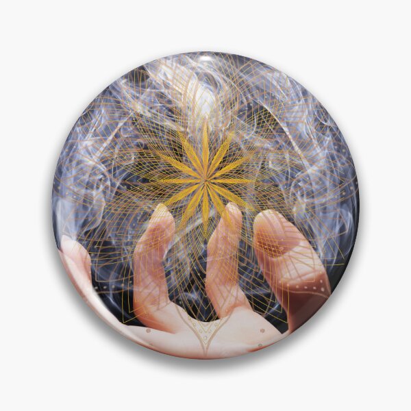 Item preview, Magical Floral Mandala White Orb Of Light, Fantasy Aesthetic Luminous Art designed and sold by Flowerartlovers.
