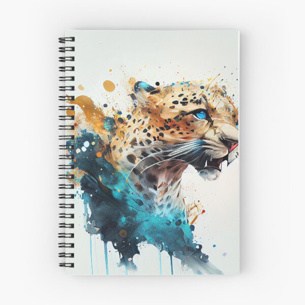 Artikelvorschau, Bright Colorful Splatter Paint Leopard Digital Painting entworfen und verkauft von CodeAndColors.