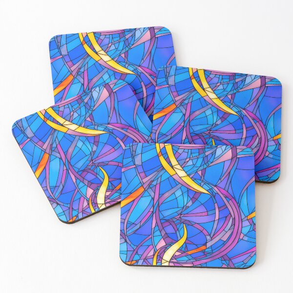 Item preview, Stained Glass Design Pattern, Blue  and yellow scheme designed and sold by Artilize.