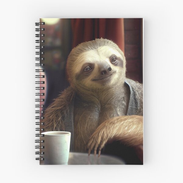 Item preview, Sloth Drinking Coffee and Hanging Out Digital Painting designed and sold by CodeAndColors.