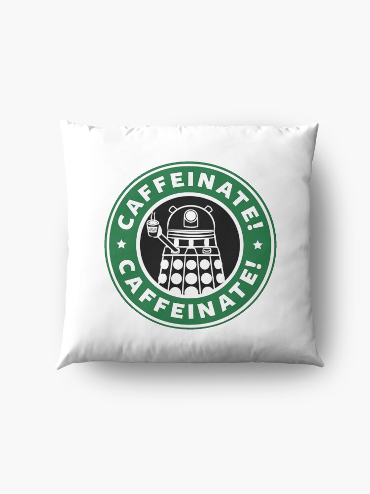 Alternate view of Caffeinate! Exterminate! Floor Pillow
