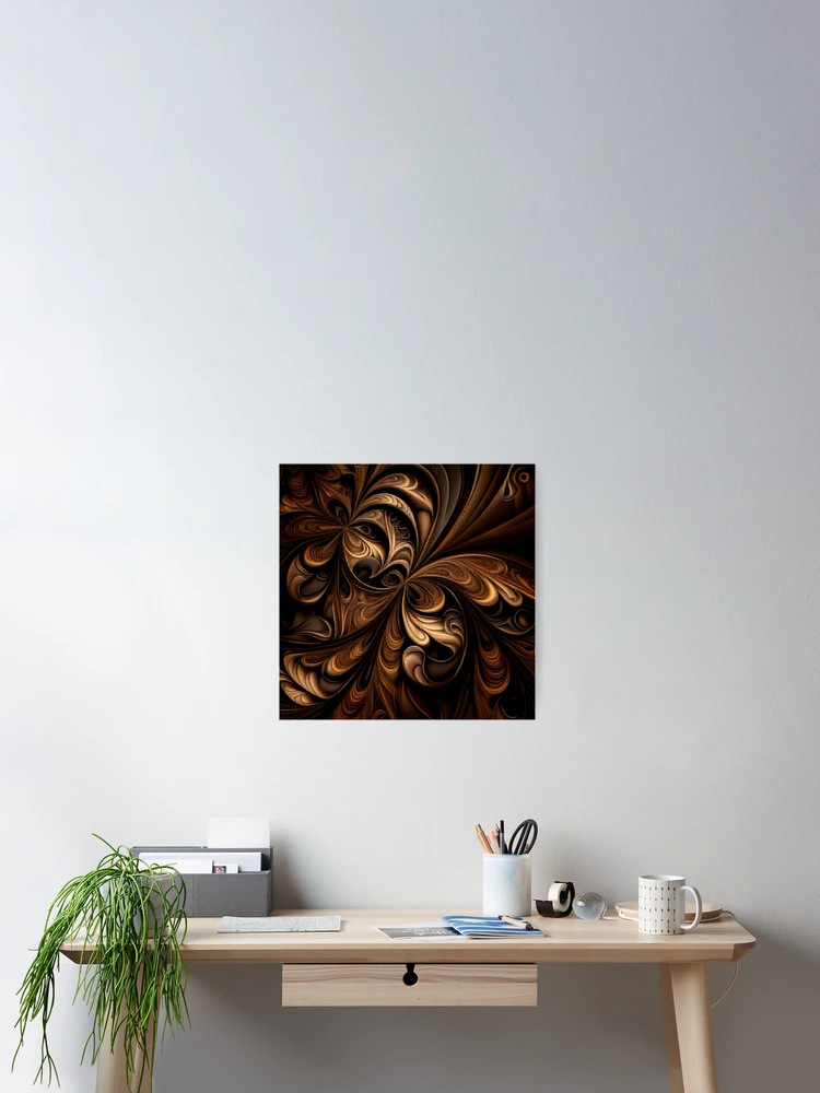 Imagen 2 de 3, Póster con la obra Mystical Brown Smooth Coarse Eclectic Pattern Digital Painting, diseñada y vendida por CodeAndColors.