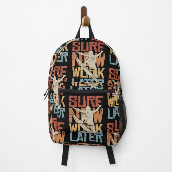 Item preview, Surf Now Work Later Retro Surfer Fun Statement designed and sold by Skizzenmonster.