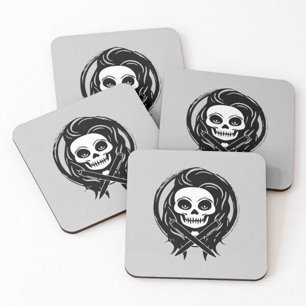 Item preview, Journalist Female Skull and Crossed Pens Black Logo designed and sold by Nuletto.
