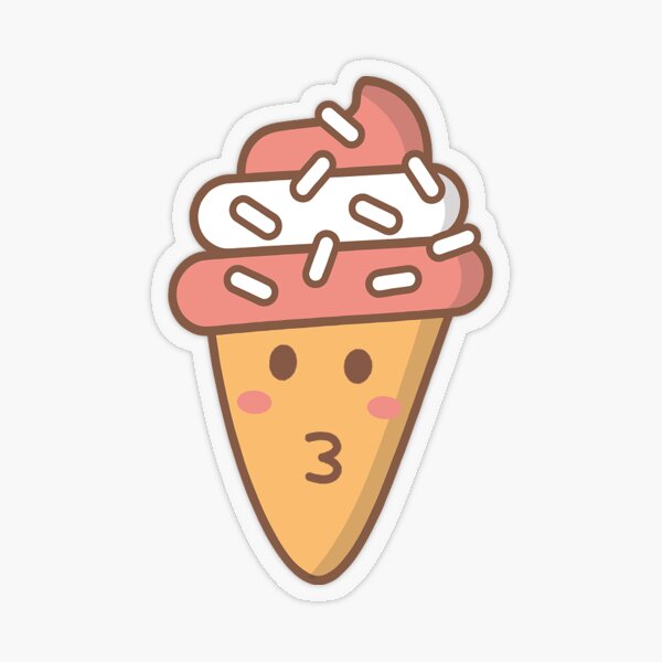 Kawaii Triple Scoop Ice Cream Cone by kawaiilife, Redbubble