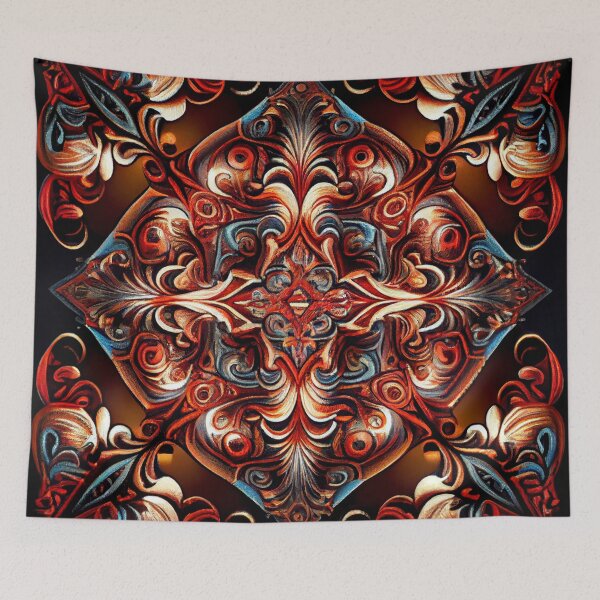 Item preview, Intense Baroque Angular Psychedelic Australian Pattern Digital Painting designed and sold by CodeAndColors.